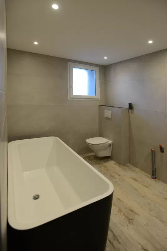 travaux en cours pour salle de bain parentale