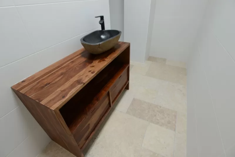 Meuble vasque bois et pierre, Vanessa PINHEIRO, architecte
