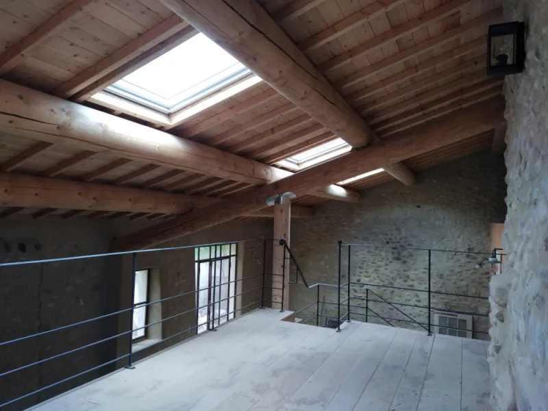 Rénovation maison ancienne terrasse intérieure en bois, Mison 04, Vanessa PINHEIRO