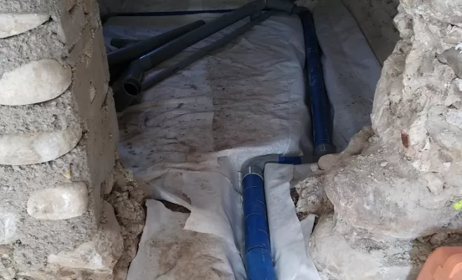 mise en place du drain ventilé